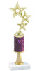 Glitter Column trophy  with pedestal.  Choice of glitter color,  trophy height and base.  Gold 3-Star