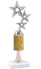 Glitter Column trophy  with pedestal.  Choice of glitter color,  trophy height and base.  Silver 3-star