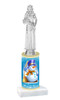 Snowman  trophy with choice of trophy height and figure - winter 001