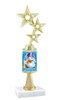 Snowman theme  trophy with choice of trophy height and figure - Winter 001