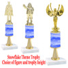 Snowflake  theme  trophy with choice of trophy height and figure - Winter 004