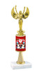 Snowflake  theme  trophy with choice of trophy height and figure - Winter 009