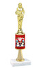 Snowflake  theme  trophy with choice of trophy height and figure - Winter 009