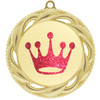 Glitter Crown Medal.  	2 3/4" diameter medal with choice of glitter color.  Includes free engraving and free neck ribbon   (9358g