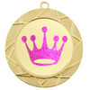 Glitter Crown Medal.  	2 3/4" diameter medal with choice of glitter color.  Includes free engraving and free neck ribbon   (940