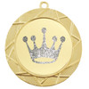 Glitter Crown Medal.  	2 3/4" diameter medal with choice of glitter color.  Includes free engraving and free neck ribbon   (940