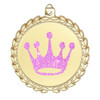 Glitter Crown Medal.  	2 3/4" diameter medal with choice of glitter color.  Includes free engraving and free neck ribbon   (m70