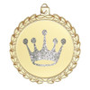 Glitter Crown Medal.  	2 3/4" diameter medal with choice of glitter color.  Includes free engraving and free neck ribbon   (m70