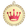 Glitter Crown Medal.  	2 3/4" diameter medal with choice of glitter color.  Includes free engraving and free neck ribbon   (m70