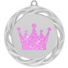 Glitter Crown Medal.  	2 3/4" diameter medal with choice of glitter color.  Includes free engraving and free neck ribbon.     2-938s