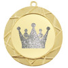 Glitter Crown Medal.  	2 3/4" diameter medal with choice of glitter color.  Includes free engraving and free neck ribbon.     2-940