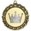 Glitter Crown Medal.  	2 3/4" diameter medal with choice of glitter color.  Includes free engraving and free neck ribbon.     2-md40g