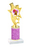 Valentine theme  Glitter Column trophy with choice of glitter color, trophy height and base.  Bear008