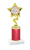 Valentine theme  Glitter Column trophy with choice of glitter color, trophy height and base.  Multi Hearts 001