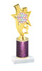 Valentine theme  Glitter Column trophy with choice of glitter color, trophy height and base.  Multi Hearts 008