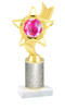 Valentine theme  Glitter Column trophy with choice of glitter color, trophy height and base. Pink Hearts 004