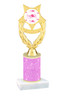 Valentine theme  Glitter Column trophy with choice of glitter color, trophy height and base. Pink and red Hearts 009