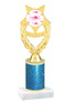 Valentine theme  Glitter Column trophy with choice of glitter color, trophy height and base. Pink and red Hearts 009