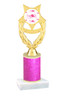 Valentine theme  Glitter Column trophy with choice of glitter color, trophy height and base. Pink and red Hearts 009