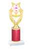 Valentine theme  Glitter Column trophy with choice of glitter color, trophy height and base. Pink and red Hearts 009