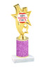 Valentine theme  Glitter Column trophy with choice of glitter color, trophy height and base. Happy Valentine's Day 008