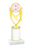 Valentine theme  Glitter Column trophy with choice of glitter color, trophy height and base. Multi Hearts - 005