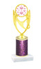 Valentine theme  Glitter Column trophy with choice of glitter color, trophy height and base. Multi Hearts - 005