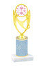Valentine theme  Glitter Column trophy with choice of glitter color, trophy height and base. Multi Hearts - 005