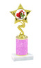 Valentine theme  Glitter Column trophy with choice of glitter color, trophy height and base.  Heart & Roses 001