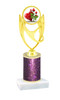 Valentine theme  Glitter Column trophy with choice of glitter color, trophy height and base.  Heart & Roses 005