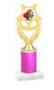 Valentine theme  Glitter Column trophy with choice of glitter color, trophy height and base.  Heart & Roses 009