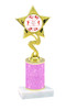 Valentine theme  Glitter Column trophy with choice of glitter color, trophy height and base.  Cupid & Hearts 001