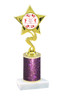 Valentine theme  Glitter Column trophy with choice of glitter color, trophy height and base.  Cupid & Hearts 001