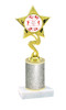 Valentine theme  Glitter Column trophy with choice of glitter color, trophy height and base.  Cupid & Hearts 001