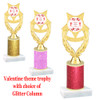  Valentine theme  Glitter Column trophy with choice of glitter color, trophy height and base.  Cupid & Hearts 009