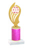 Valentine theme  Glitter Column trophy with choice of glitter color, trophy height and base.  Cupid & Hearts 010