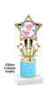 Glitter Column trophy with choice of glitter color, trophy height and base.  Summer theme 767