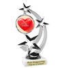 Valentine's theme trophy with choice of design.  Silver 6 1/2" trophy.  663-silver