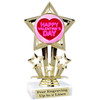 Valentine's theme trophy with choice of design.  Gold 6" trophy.  767