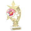 Valentine's theme trophy with choice of design.  Gold 6" trophy.  h208