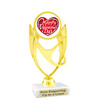 Valentine's theme trophy with choice of design.  Gold 5  3/4" trophy.  ph28