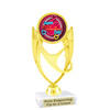 Valentine's theme trophy with choice of design.  Gold 5  3/4" trophy.  ph28