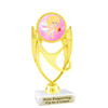 Valentine's theme trophy with choice of design.  Gold 5  3/4" trophy.  ph28