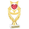  Valentine's theme trophy with choice of design.  Gold 6" trophy.  ph97