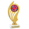 Valentine's theme trophy with choice of design.  Gold 6" trophy.  ph102