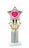 Valentine theme trophy with  prism column.  Choice of column color and trophy height.  (767