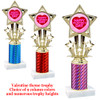 Valentine theme trophy with  prism column.  Choice of column color and trophy height.  (767