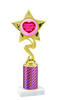 Valentine theme trophy with  prism column.  Choice of column color and trophy height.  (80106