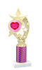 Valentine theme trophy with  prism column.  Choice of column color and trophy height.  (h208