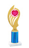 Valentine theme trophy with  prism column.  Choice of column color and trophy height.  (ph102